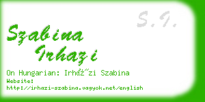 szabina irhazi business card